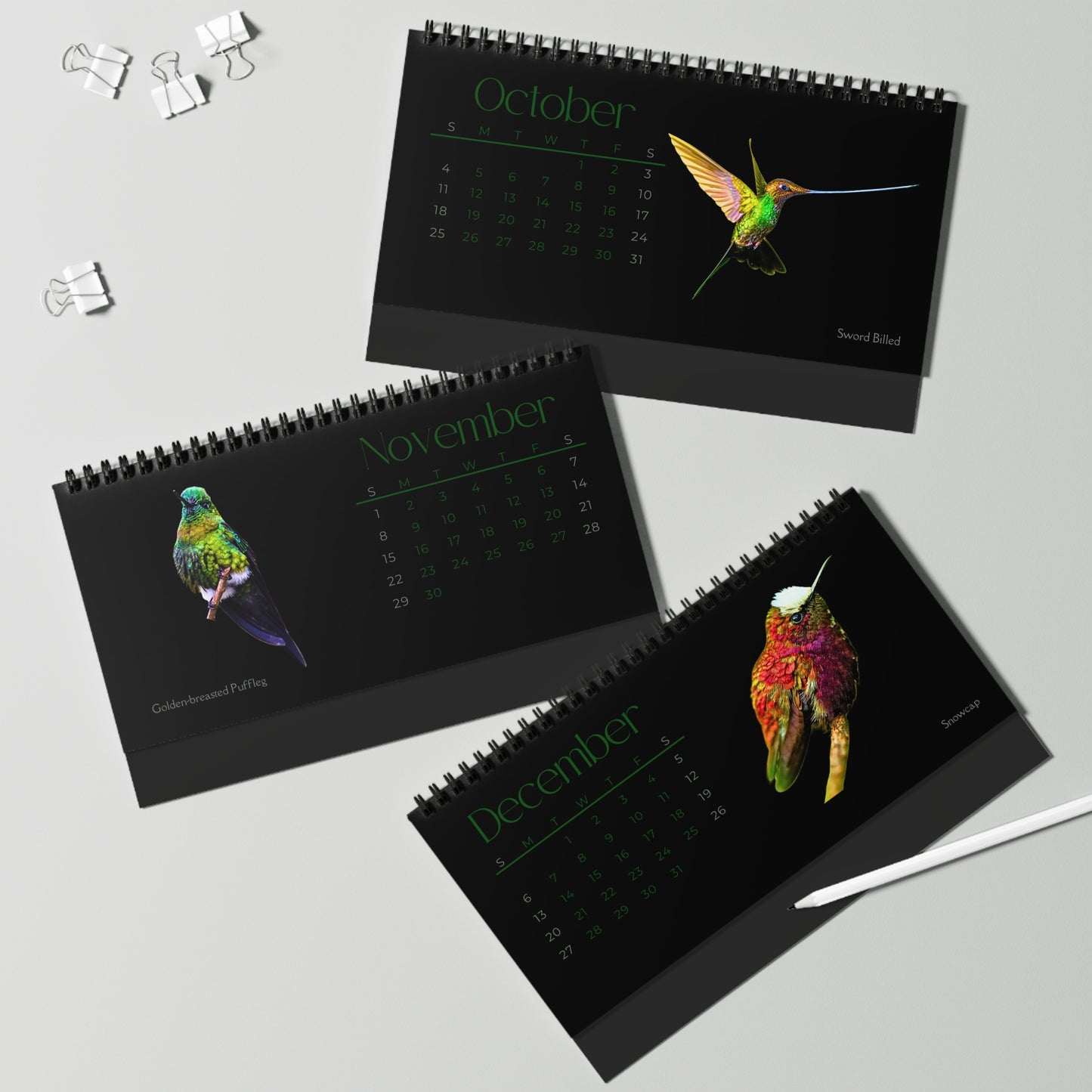 Real Hummingbirds of 2026 Desktop Calendar