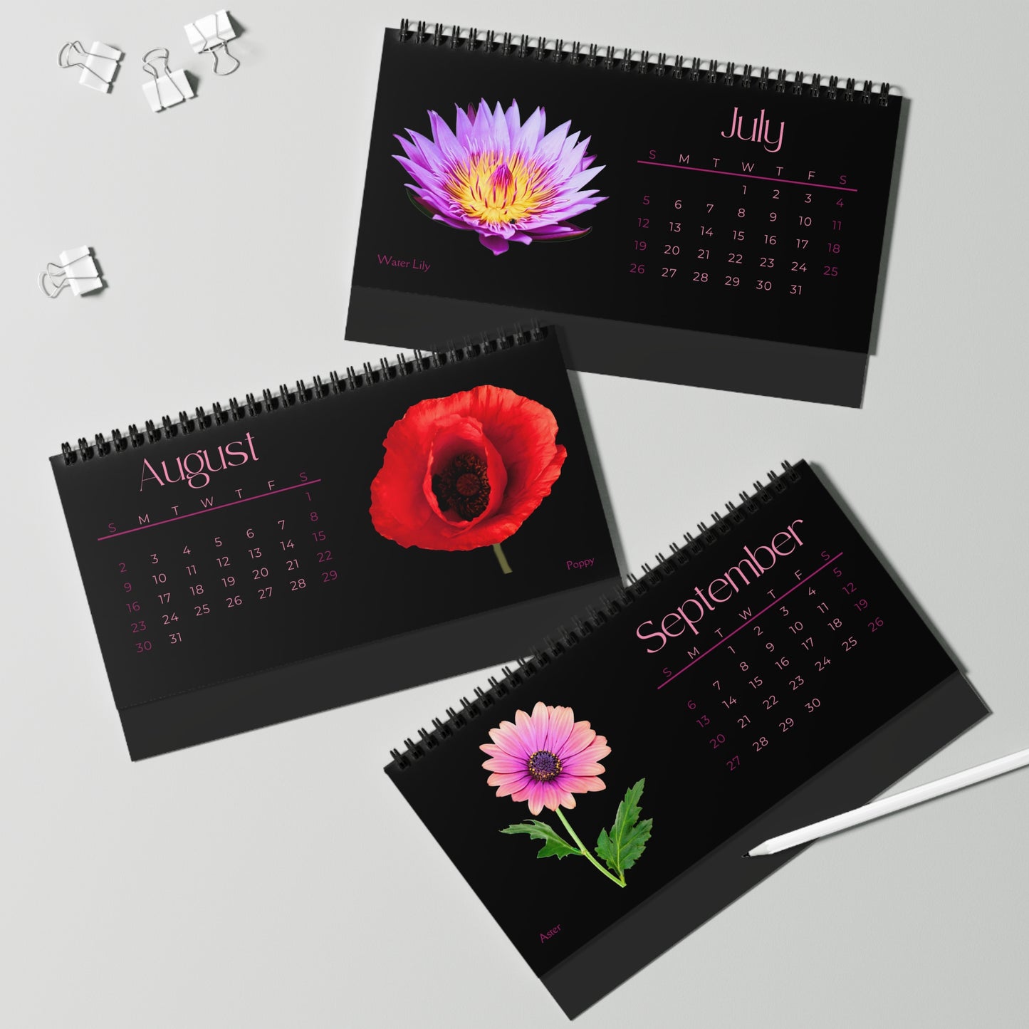 Birth Month Flowers of 2026 Desktop Calendar