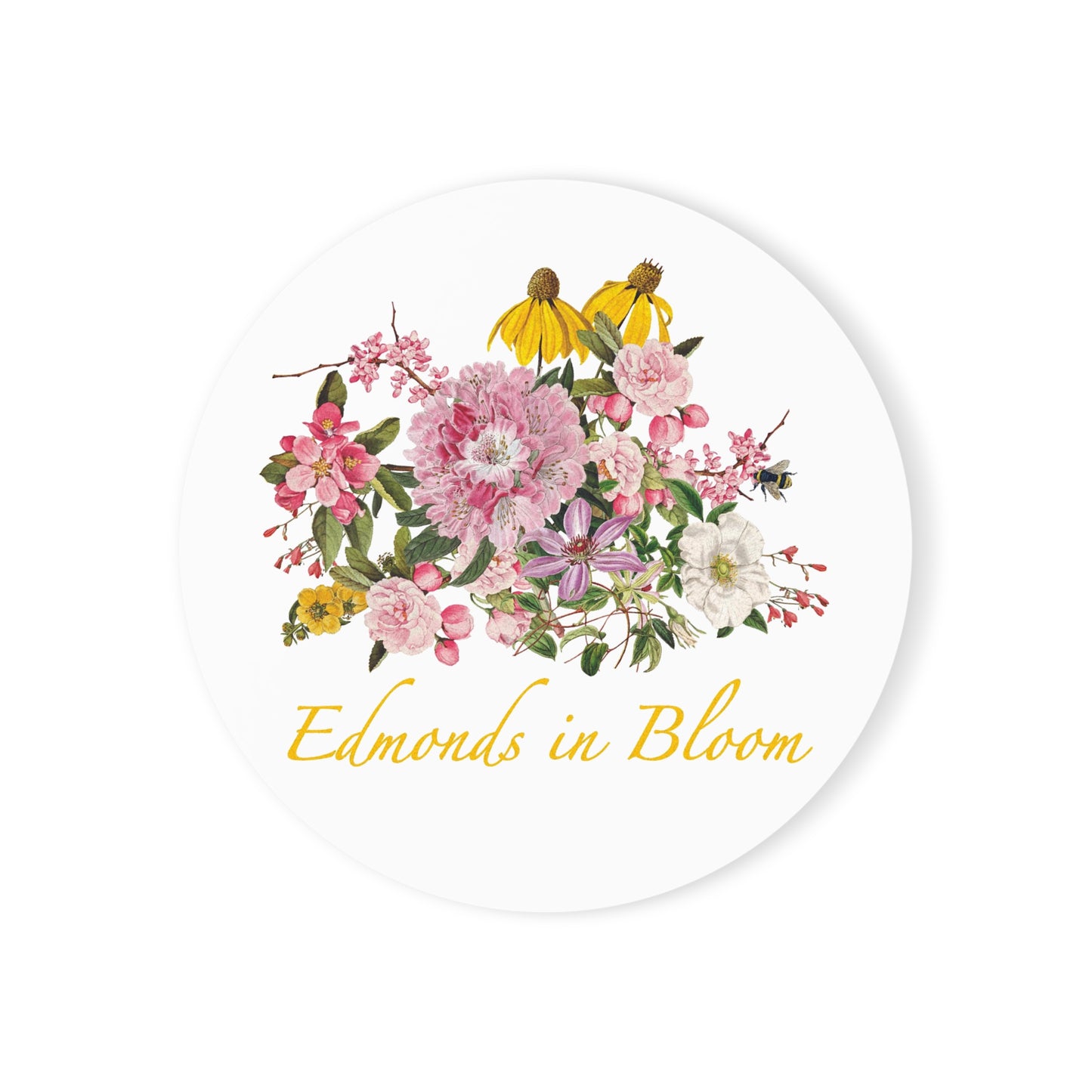 Edmonds in Bloom Cork Back Coaster