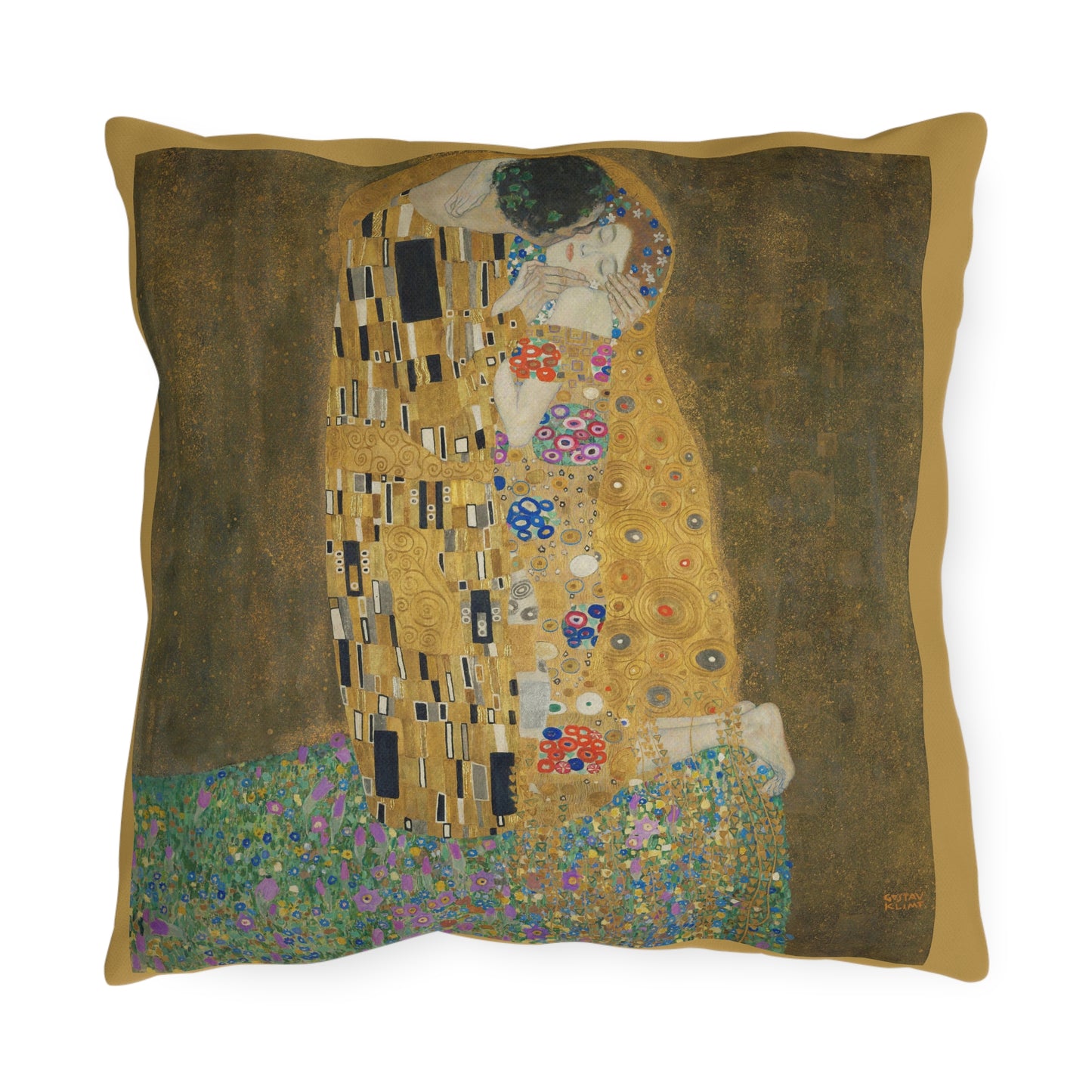 Klimt Kiss Outdoor Pillows