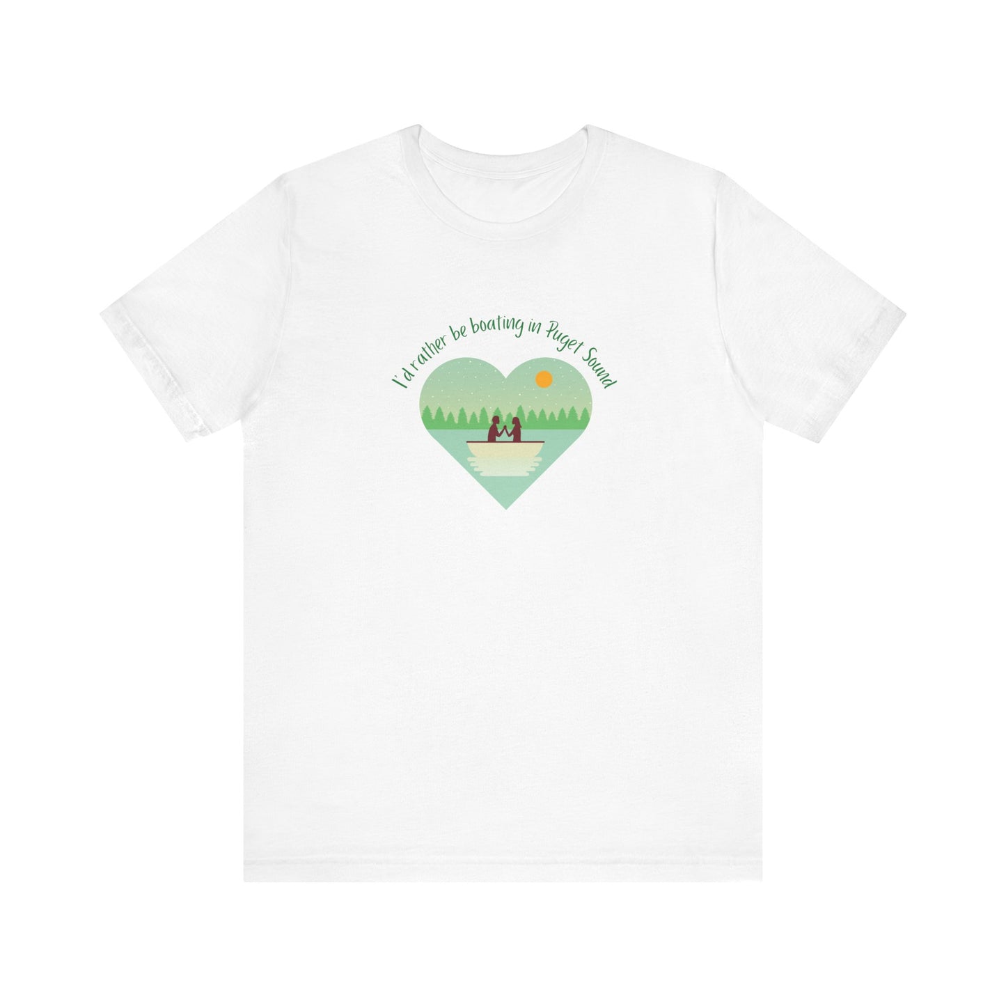 I'd rather be boating in Puget Sound heart T-shirt