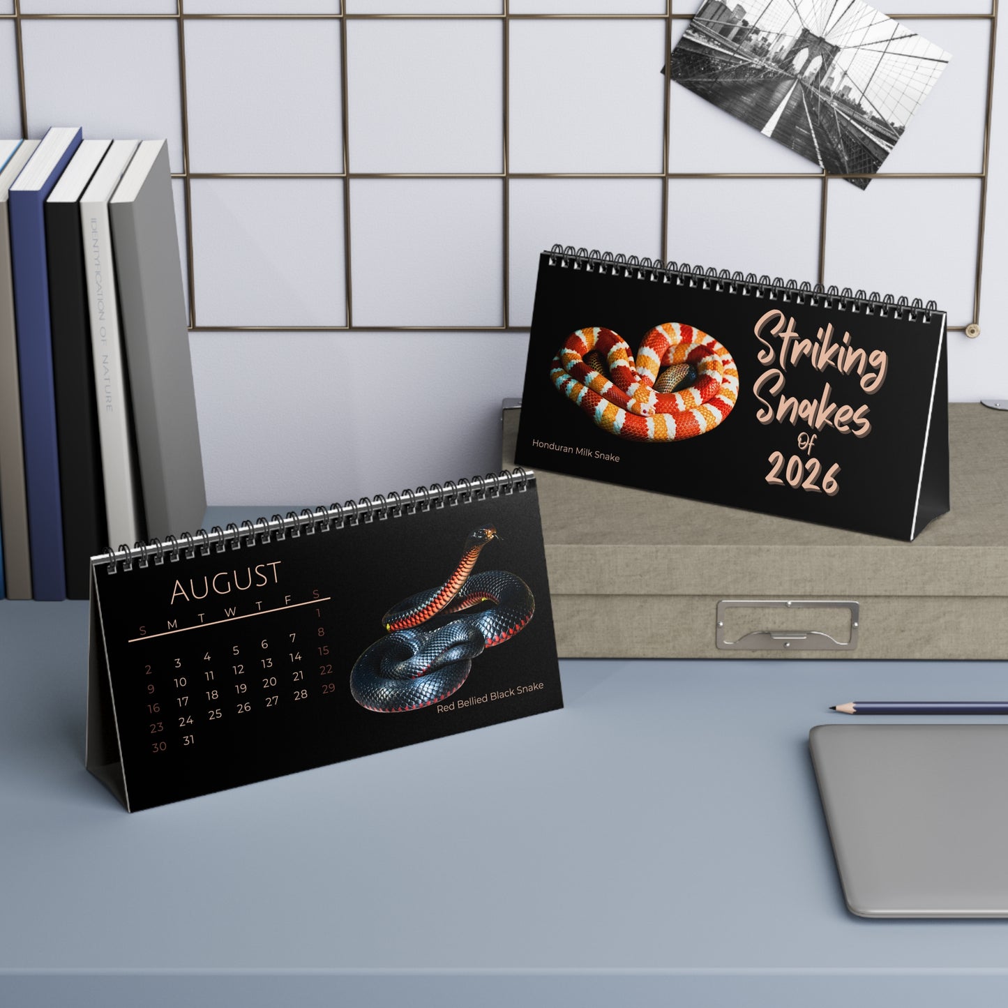 Striking Snakes of 2026 Desktop Calendar