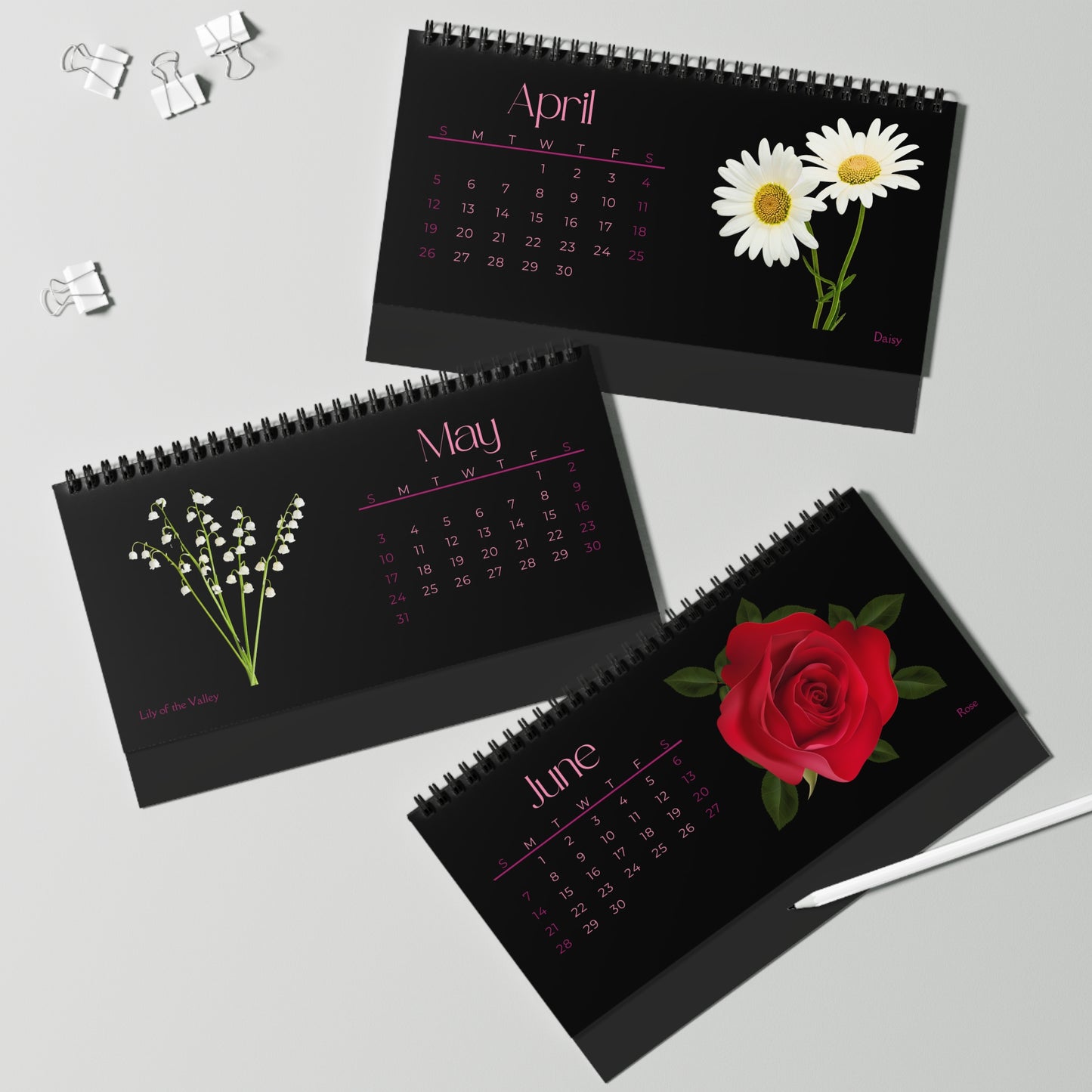 Birth Month Flowers of 2026 Desktop Calendar