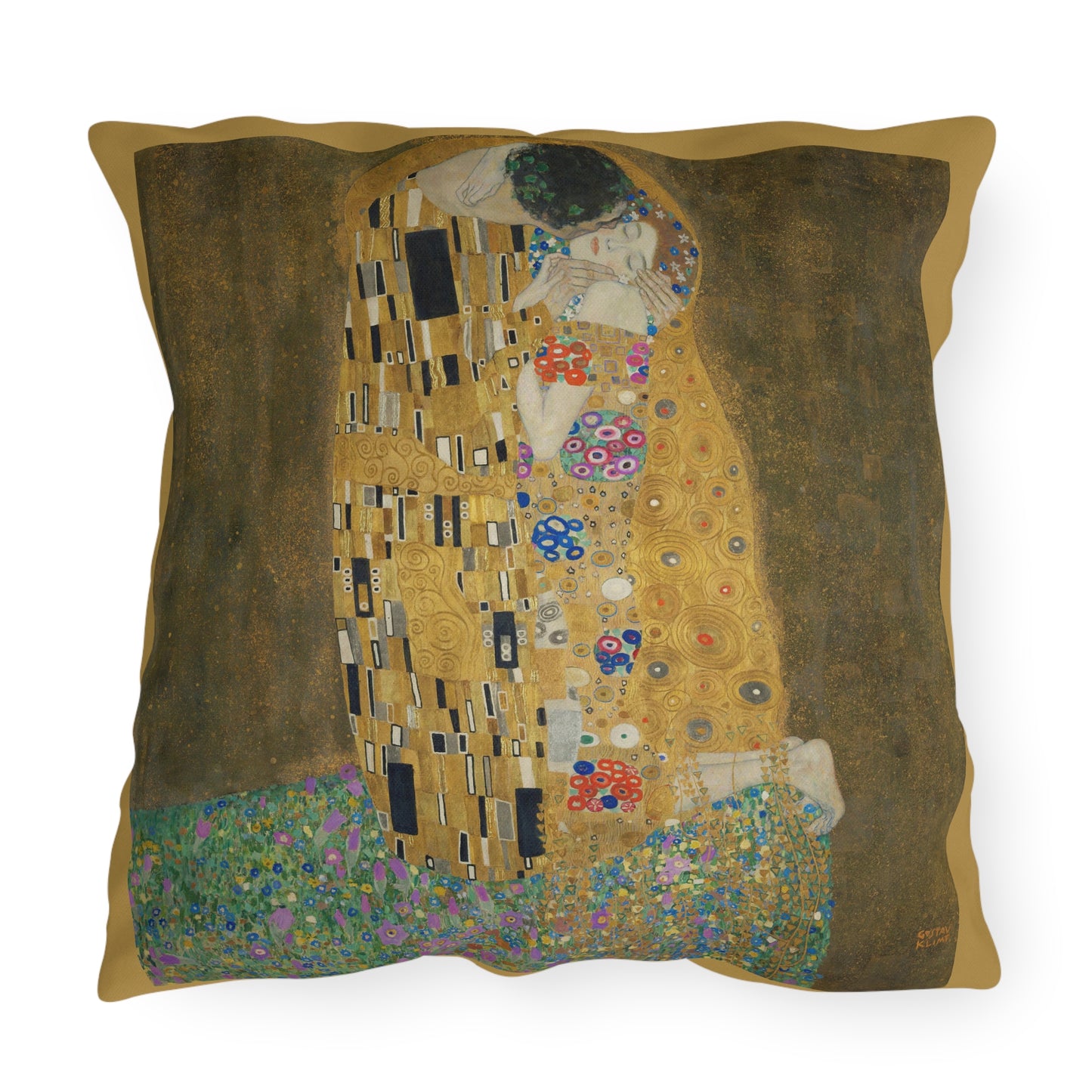 Klimt Kiss Outdoor Pillows