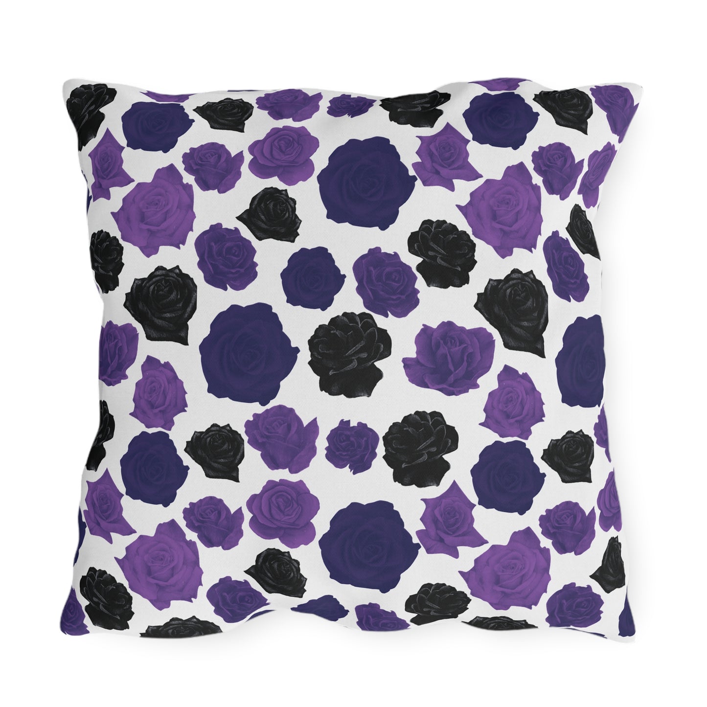 Dark Purple Roses Outdoor Pillows