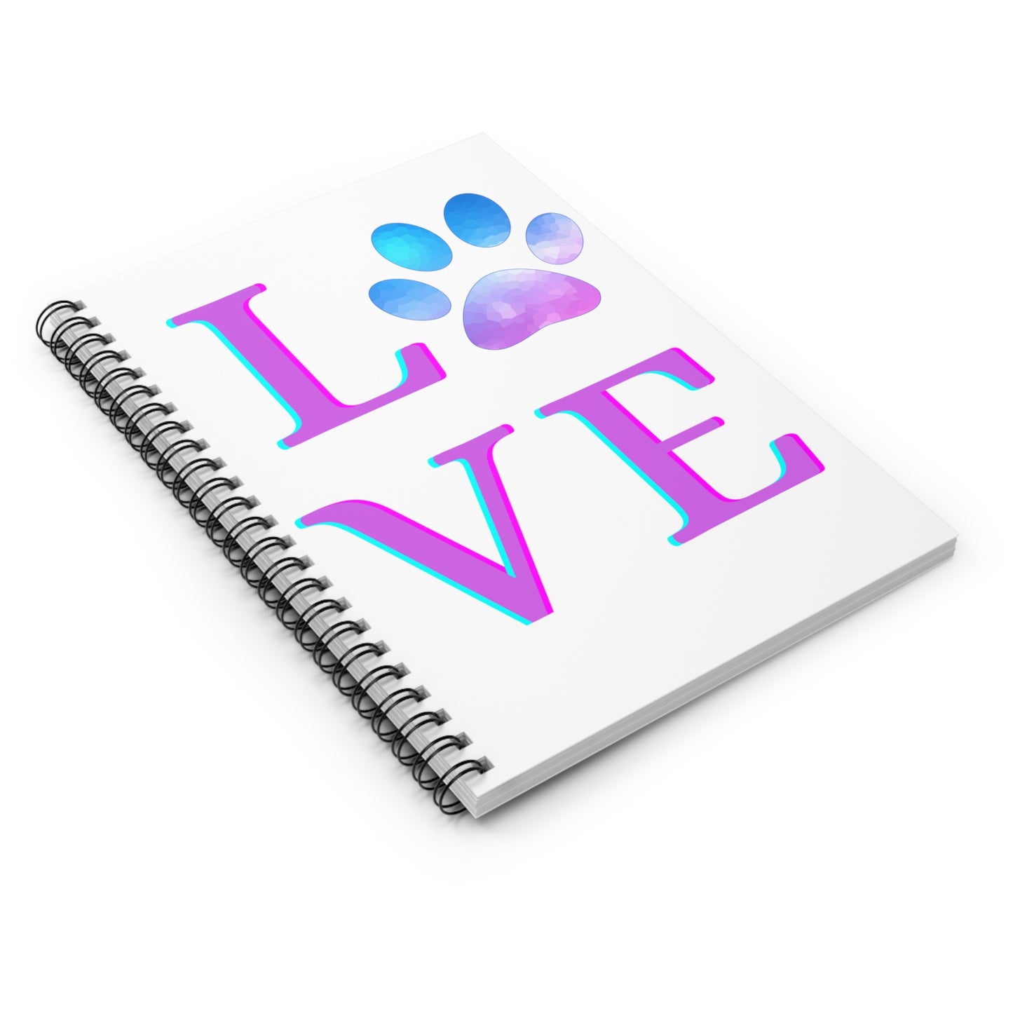 Love Paw Print Spiral Notebook - Ruled Line