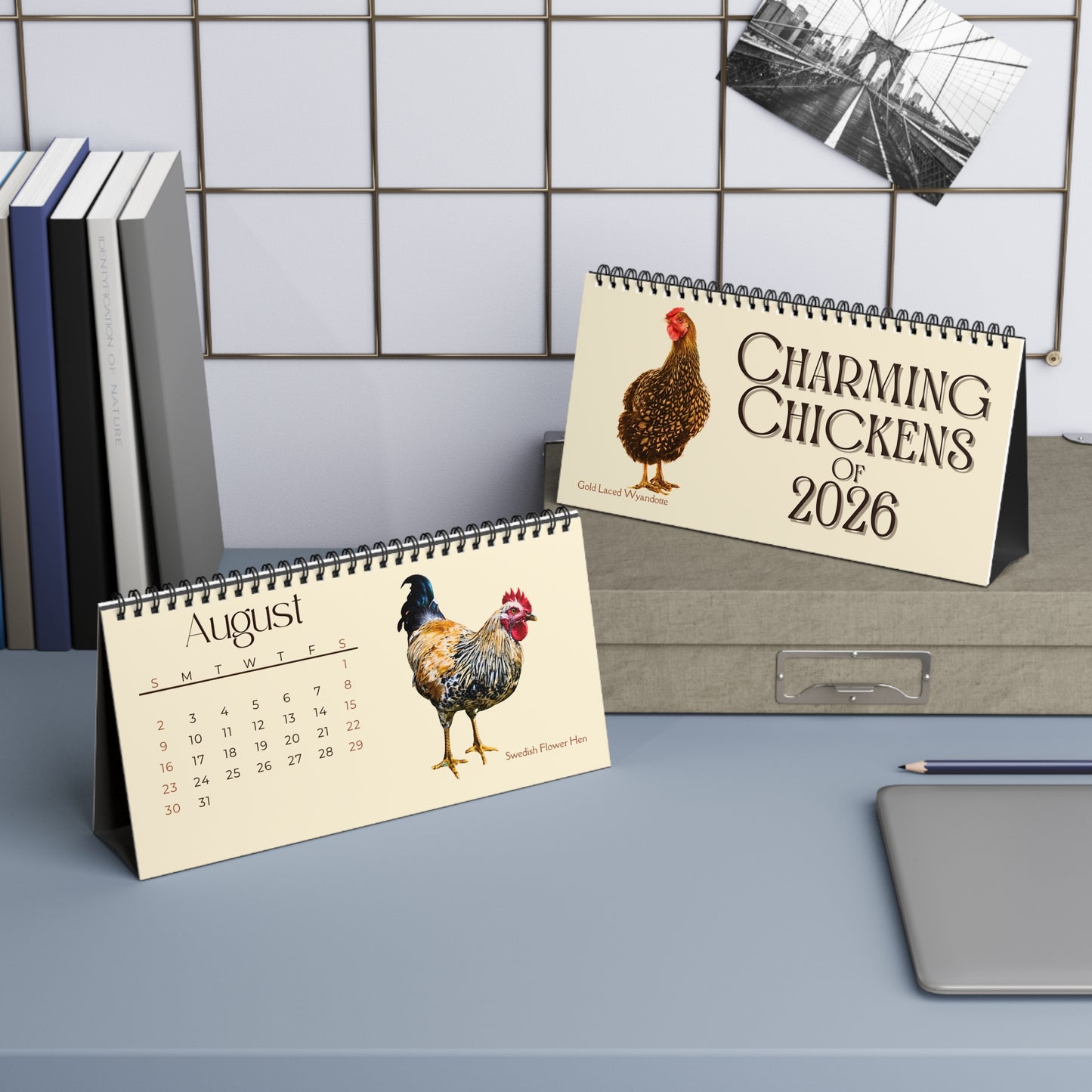 Charming Chickens of 2026 Desktop Calendar