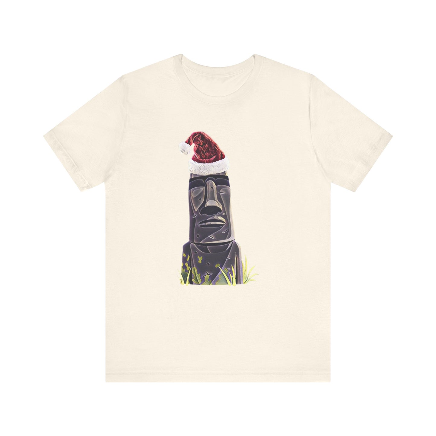 Holiday Moai Easter Island Statue in Santa Hat T-shirt