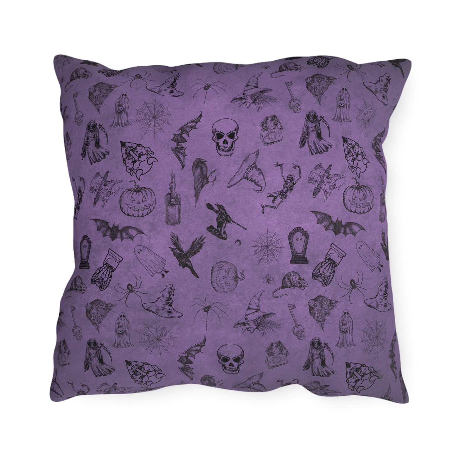 Vintage Halloween Sketches Outdoor Pillows