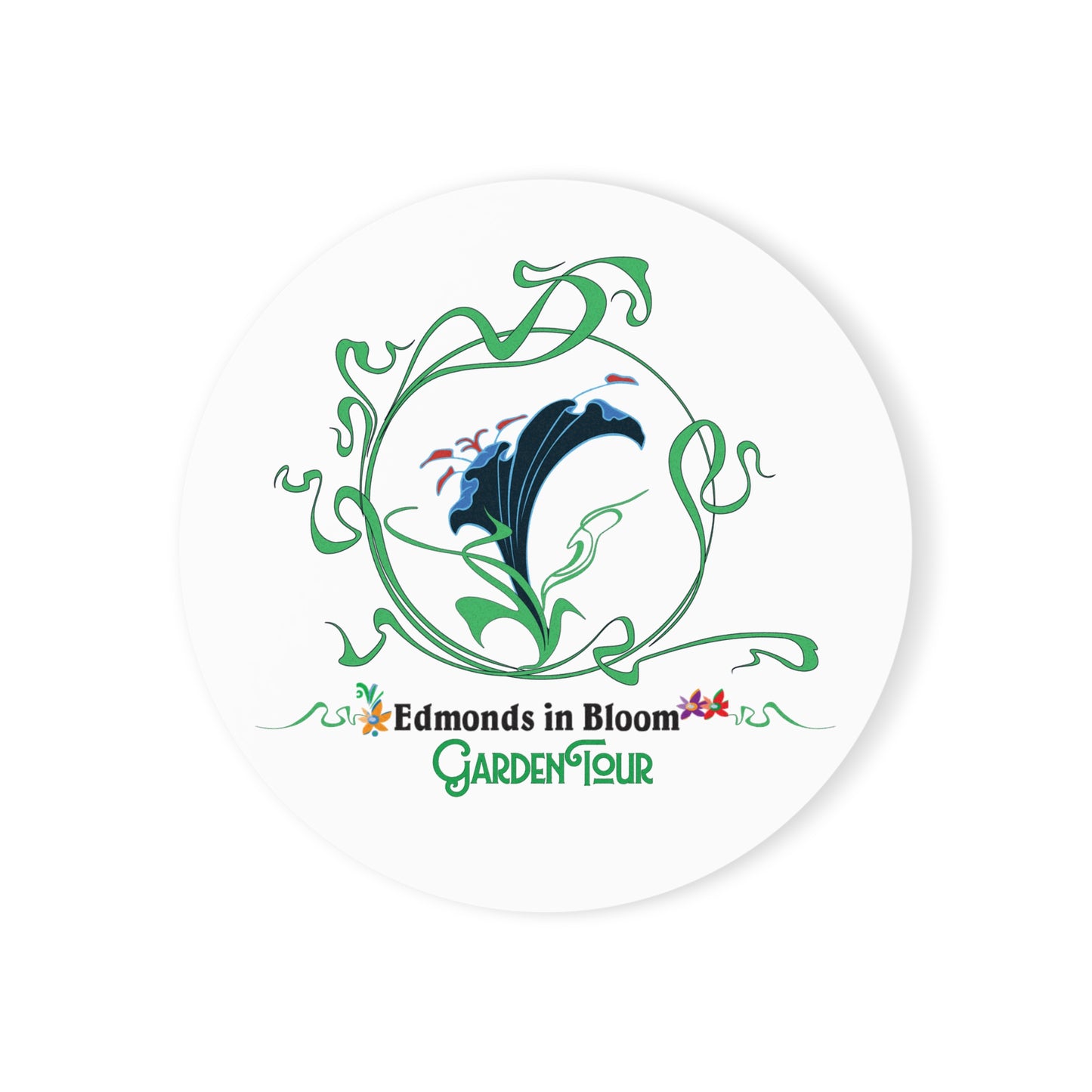 Edmonds in Bloom Garden Tour Cork Back Coaster