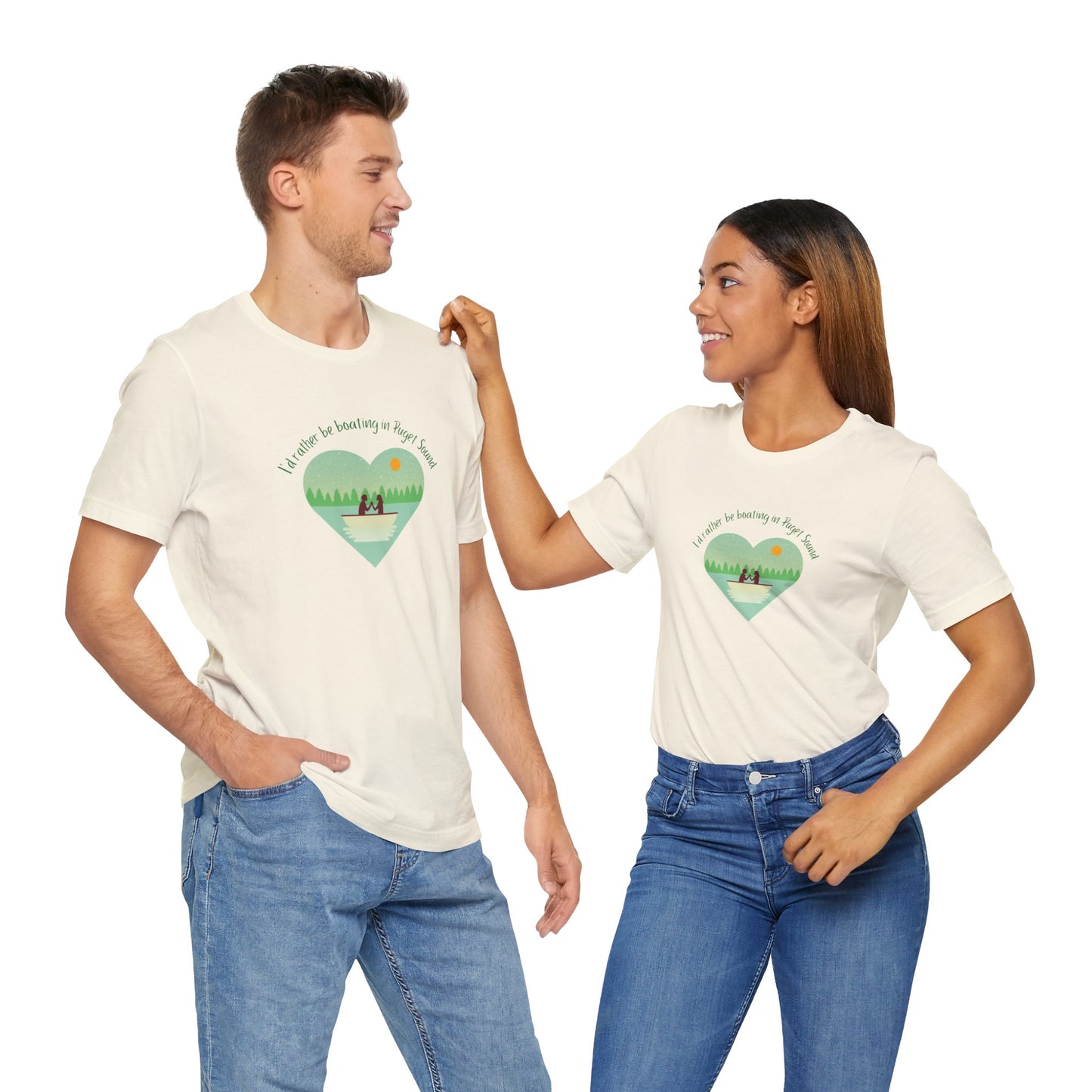 I'd rather be boating in Puget Sound heart T-shirt