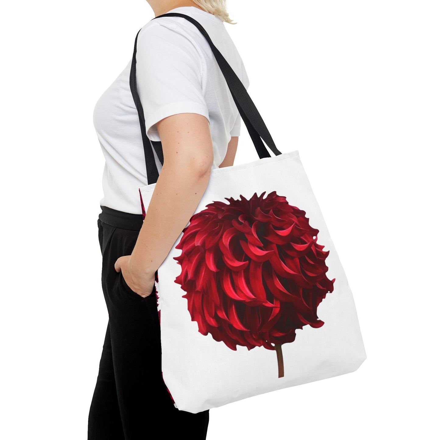 Red Dahlia Tote Bag