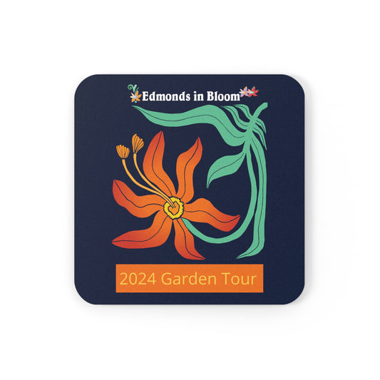 Edmonds in Bloom 2024 Garden Tour Cork Back Coaster (Orange Lily)