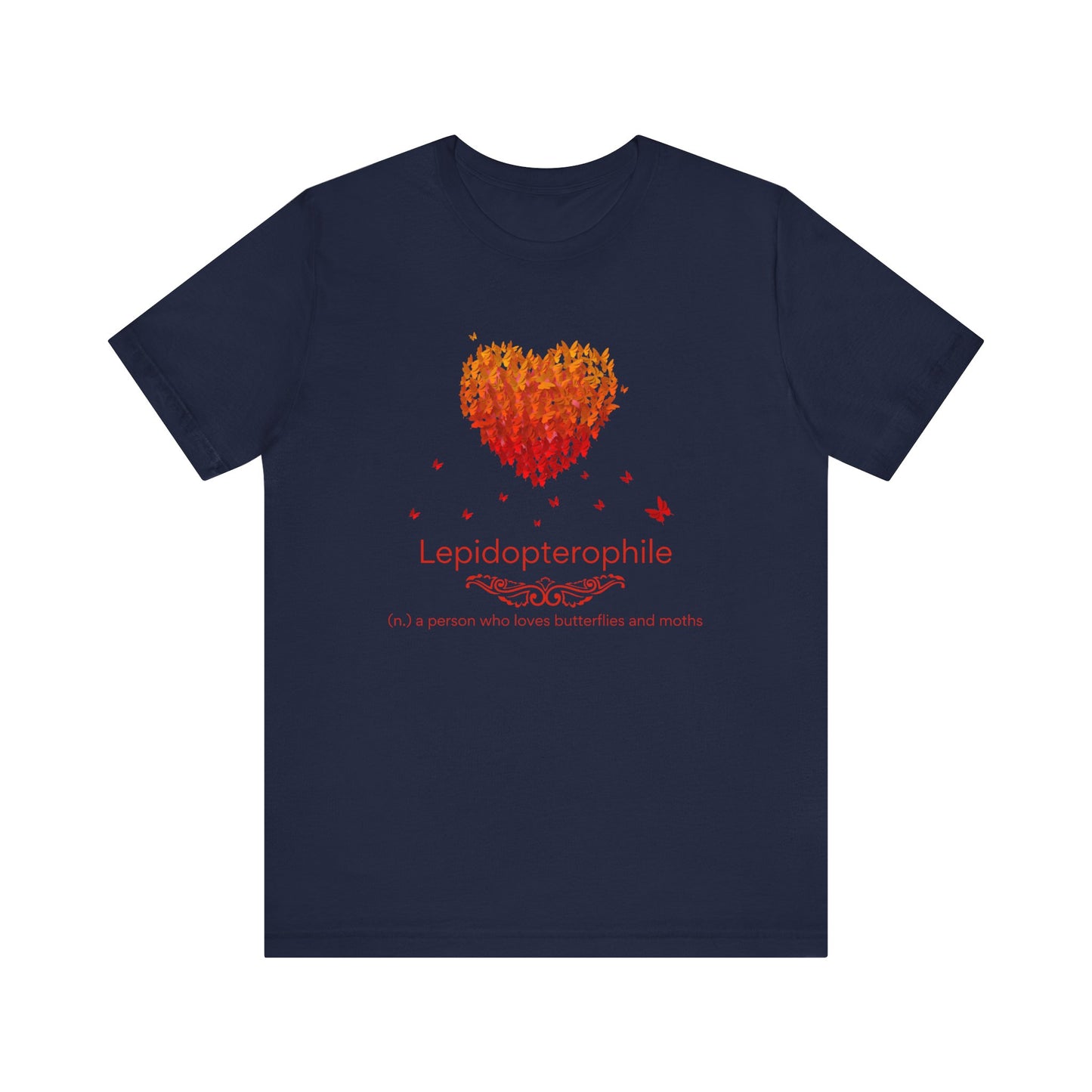 Lepidopterophile - lover of butterflies and moths (red theme) T-shirt
