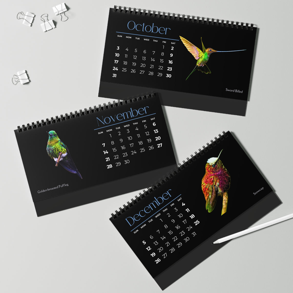 Real Hummingbirds of 2027 Desktop Calendar