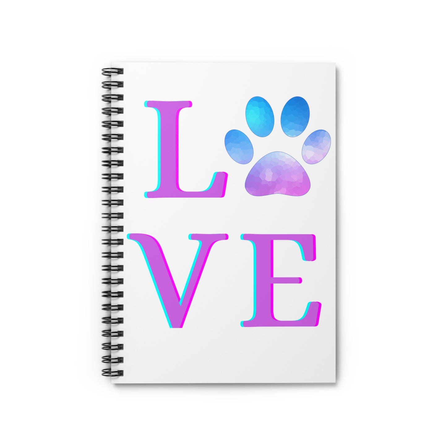 Love Paw Print Spiral Notebook - Ruled Line
