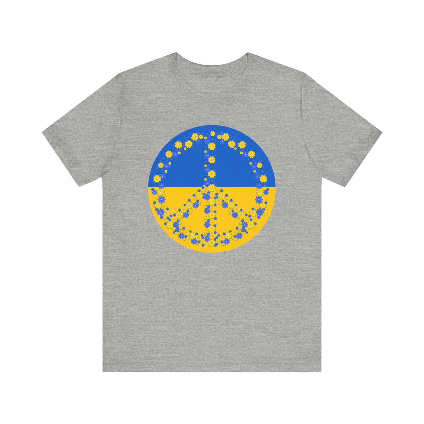 Ukrainian Flag Floral Peace Sign T-shirt