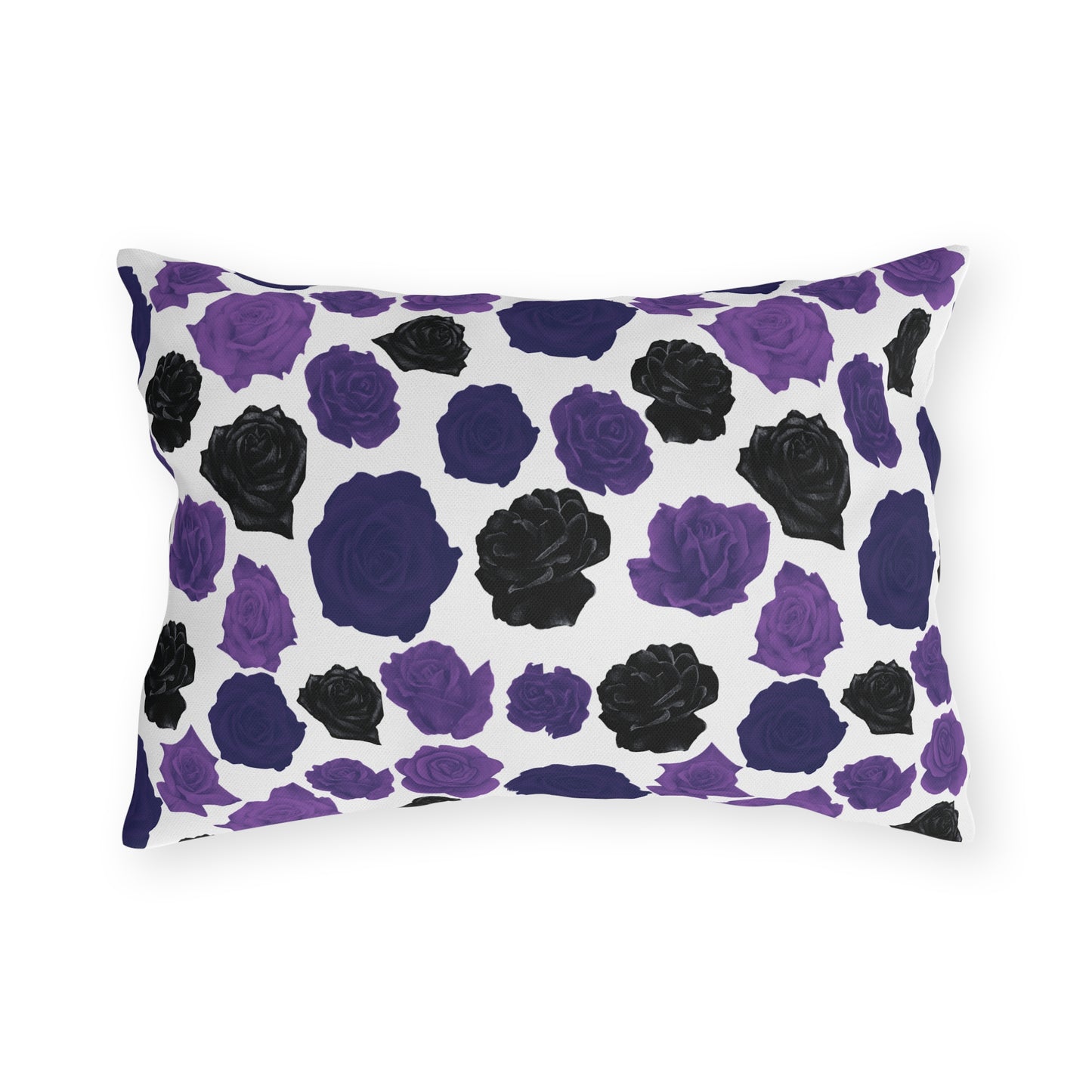 Dark Purple Roses Outdoor Pillows
