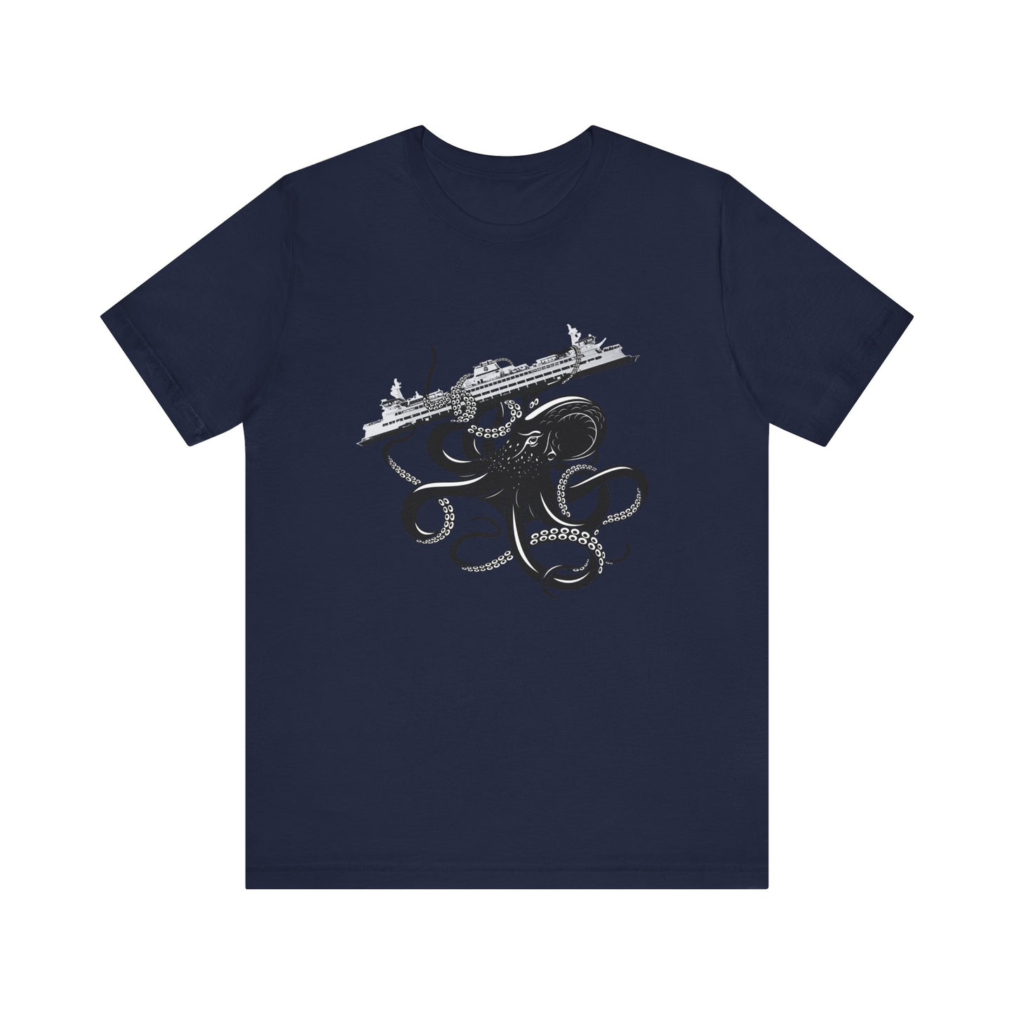 Octopus Attacks Ferry Unisex Jersey Short Sleeve Tee