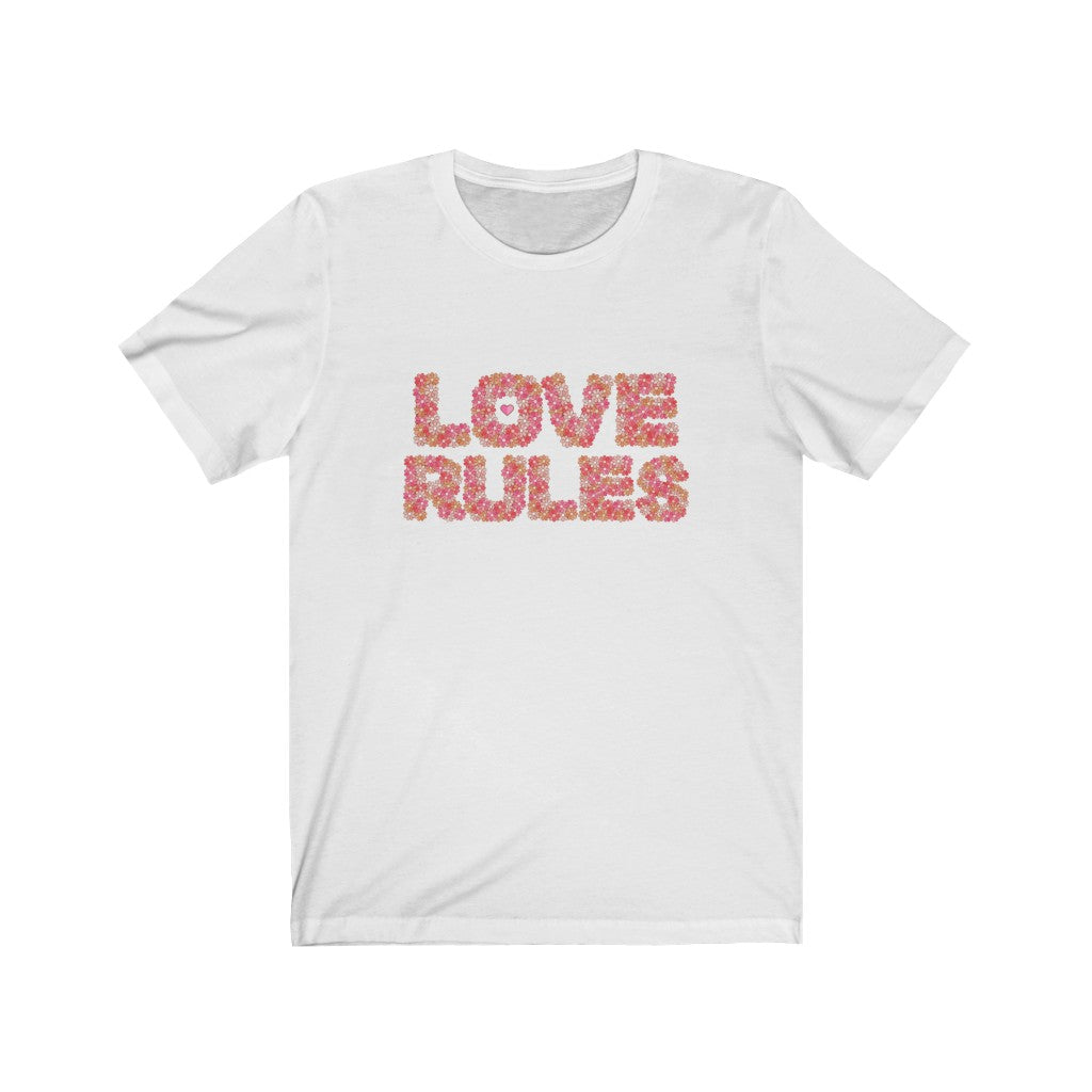 Love Rules floral lettering T-shirt