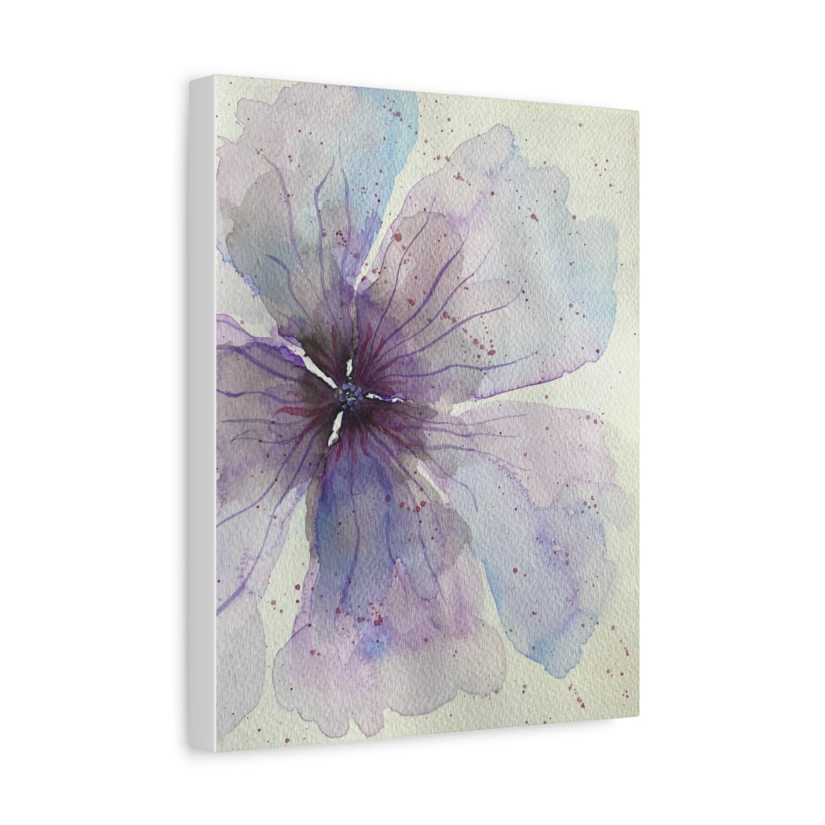 Watercolor Flower Painting Matte Canvas, Stretched, 1.25"