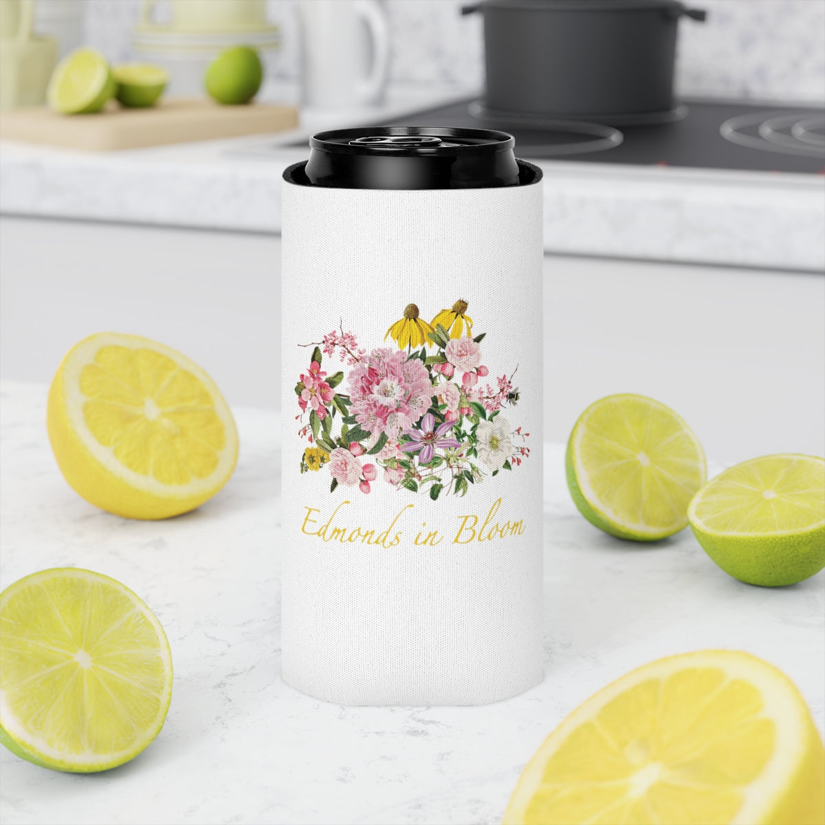 Edmonds in Bloom Can Cooler (White)