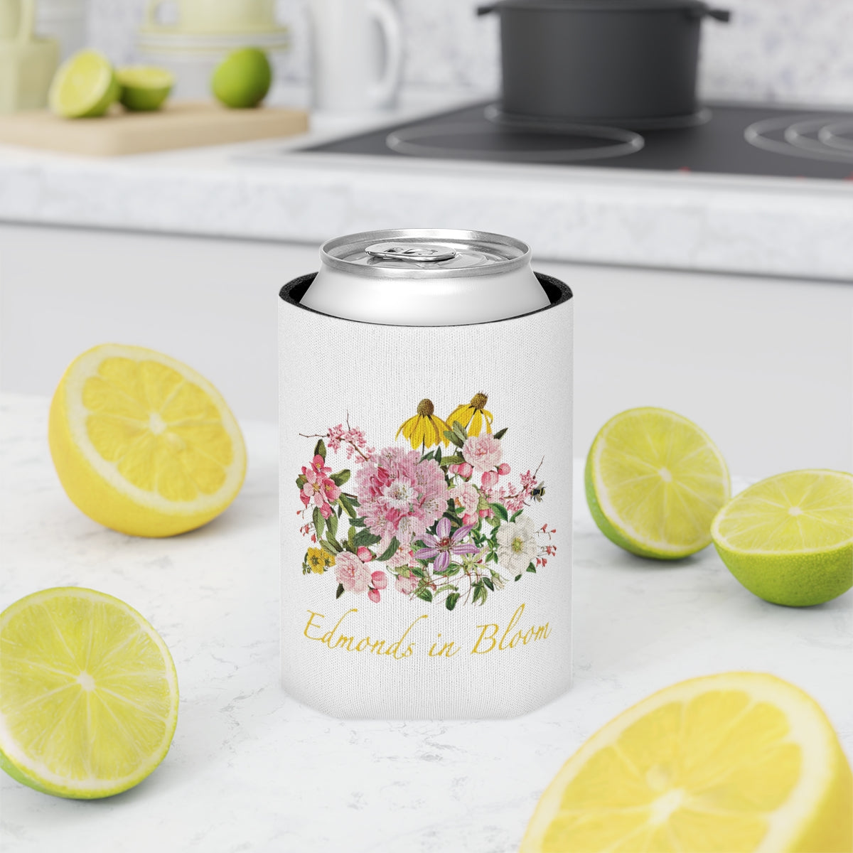 Edmonds in Bloom Can Cooler (White)