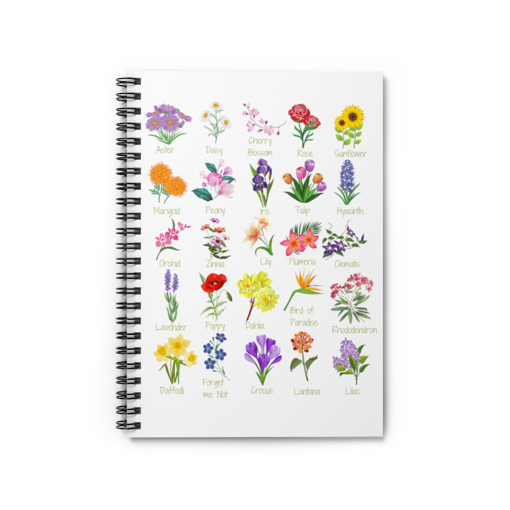 Favorite Flowers Spiral Notebook - Ruled Line