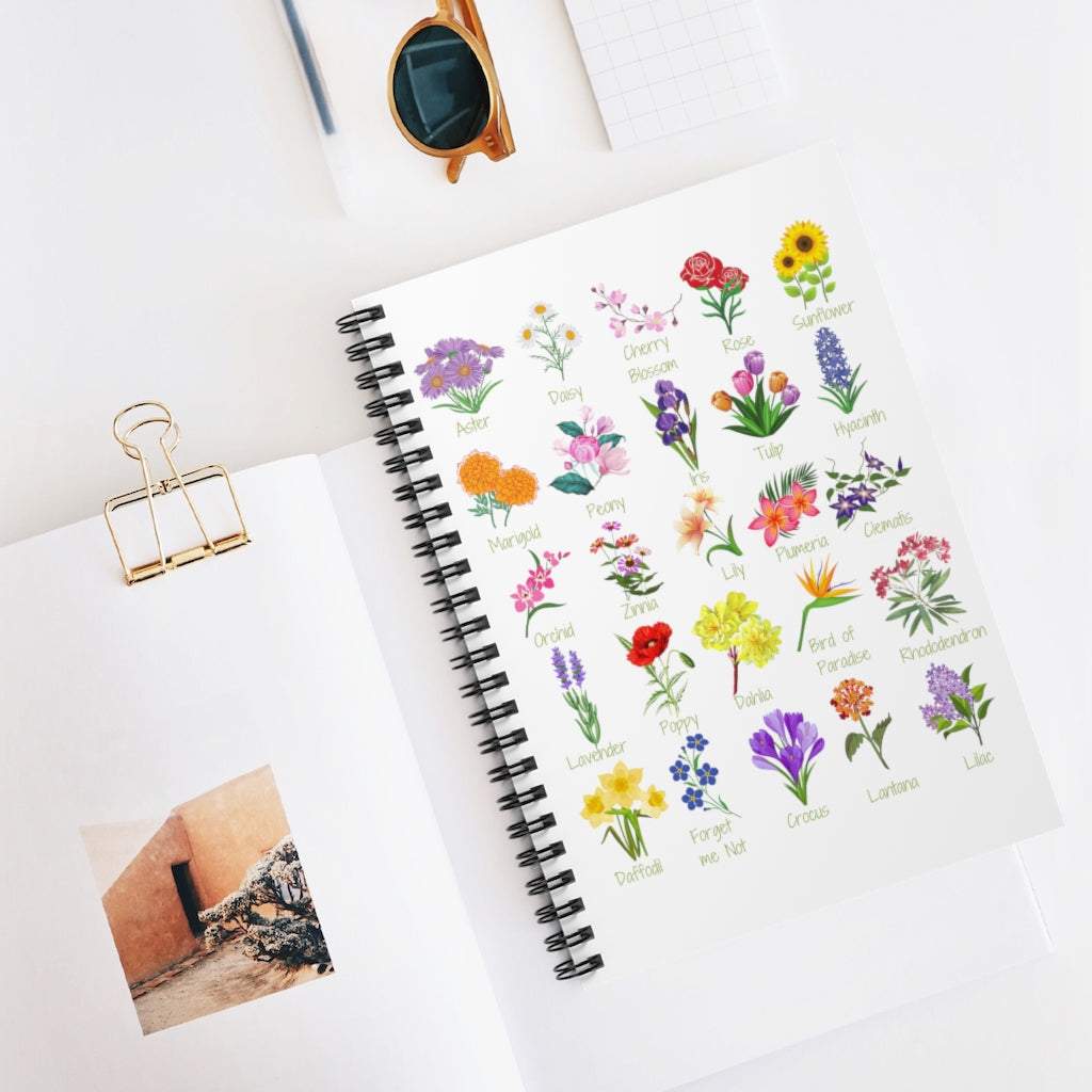 Favorite Flowers Spiral Notebook - Ruled Line