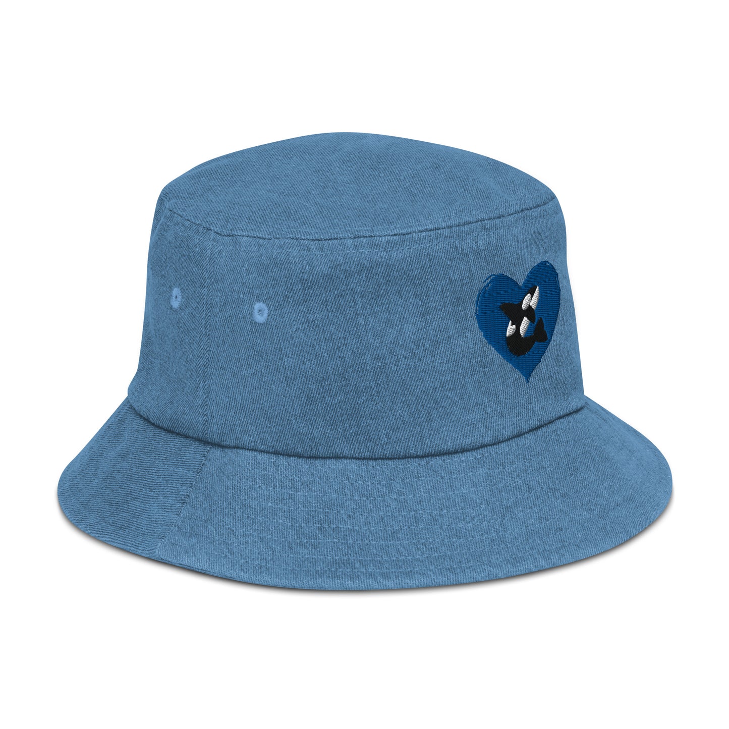 Orca Heart Denim bucket hat