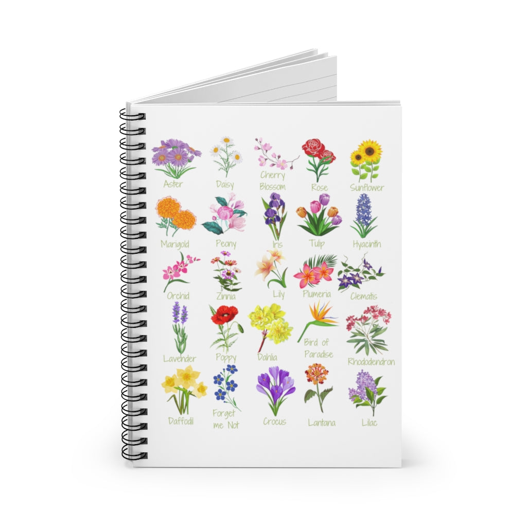 Favorite Flowers Spiral Notebook - Ruled Line