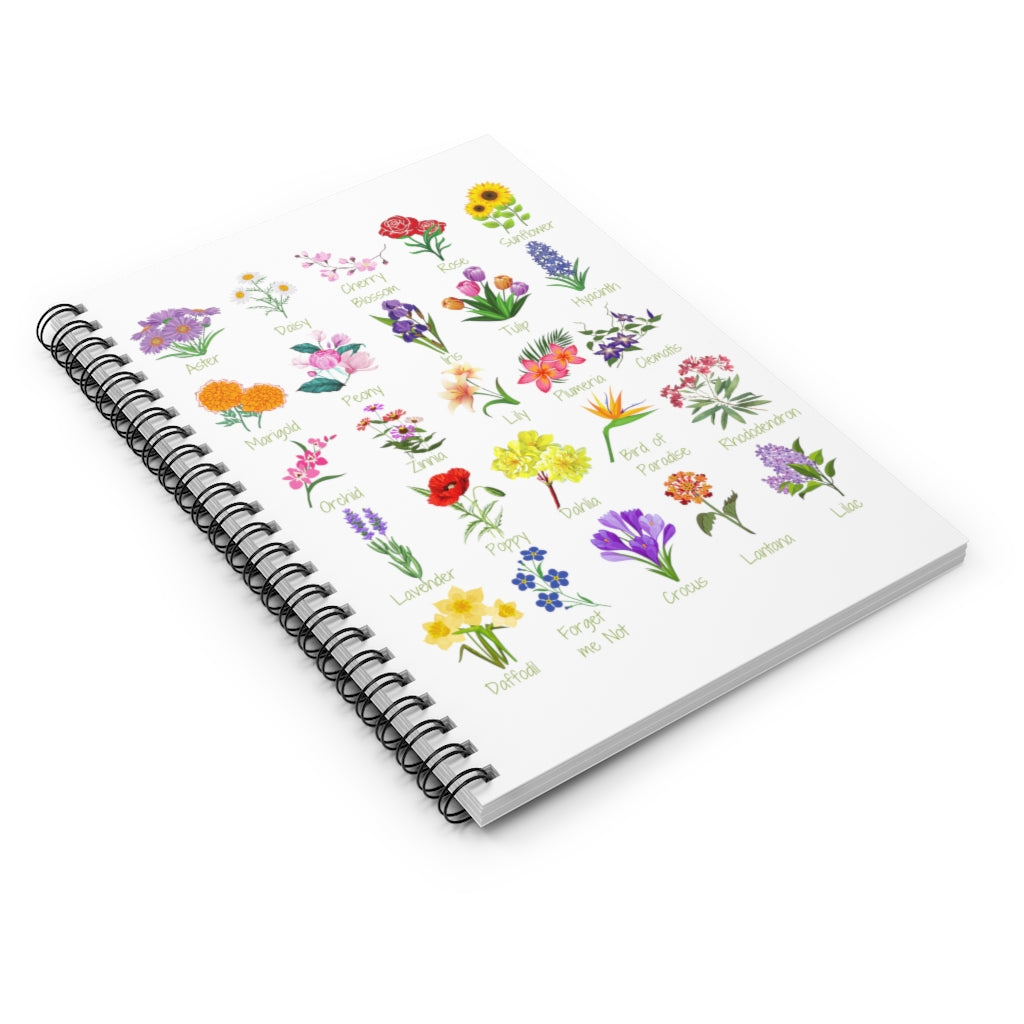 Favorite Flowers Spiral Notebook - Ruled Line