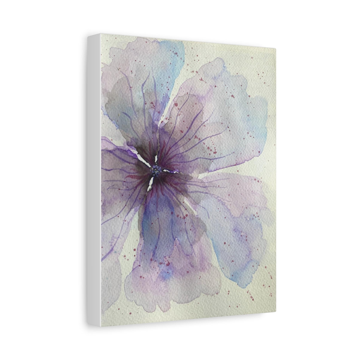 Watercolor Flower Painting Matte Canvas, Stretched, 1.25"