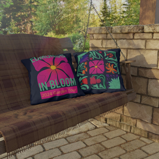 Edmonds in Bloom 2024 Garden Tour Outdoor Pillows (Double Print)