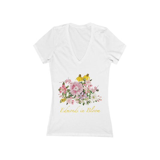 Edmonds in Bloom Women's Short Sleeve Deep V-Neck Tee