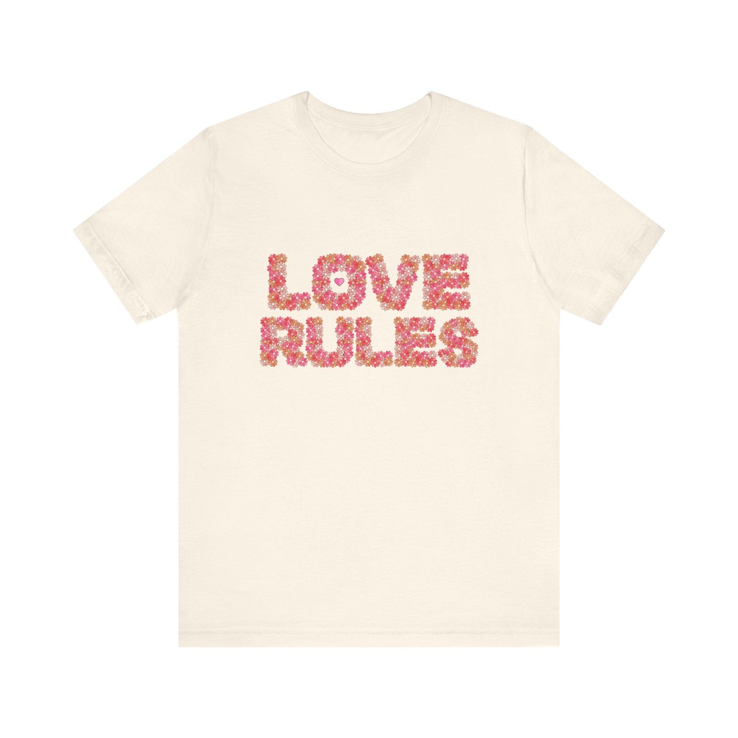 Love Rules floral lettering T-shirt