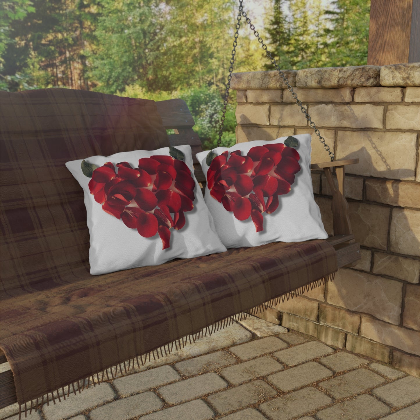 Horned Floral Heart Outdoor Pillows