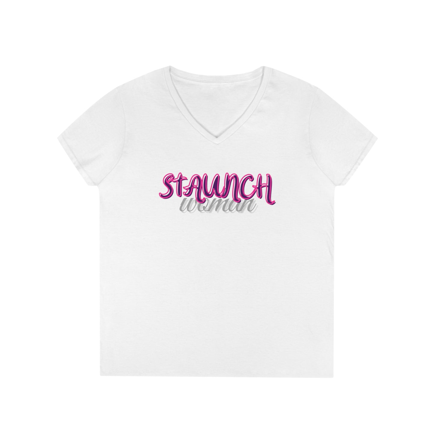 Staunch Woman Ladies' V-Neck T-Shirt