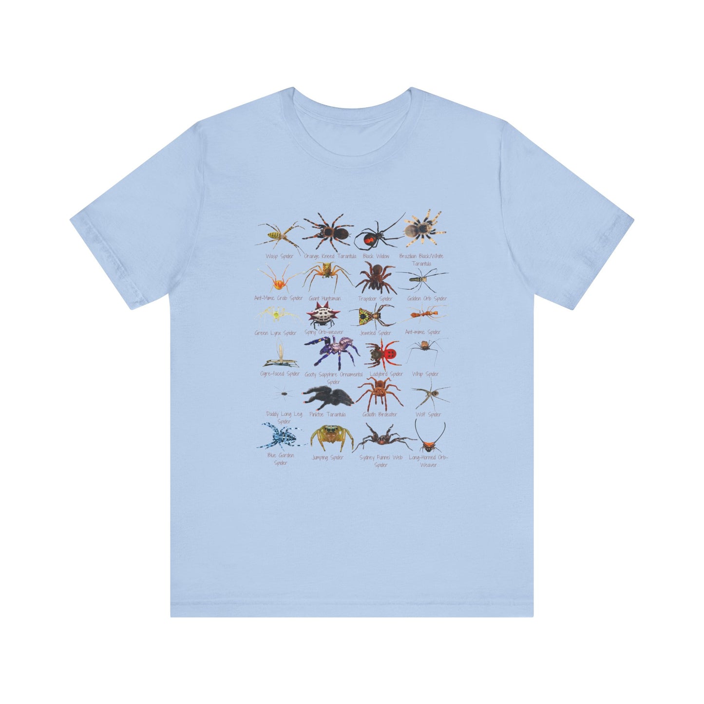 Stupendous Spiders T-shirt with 24 unique spiders