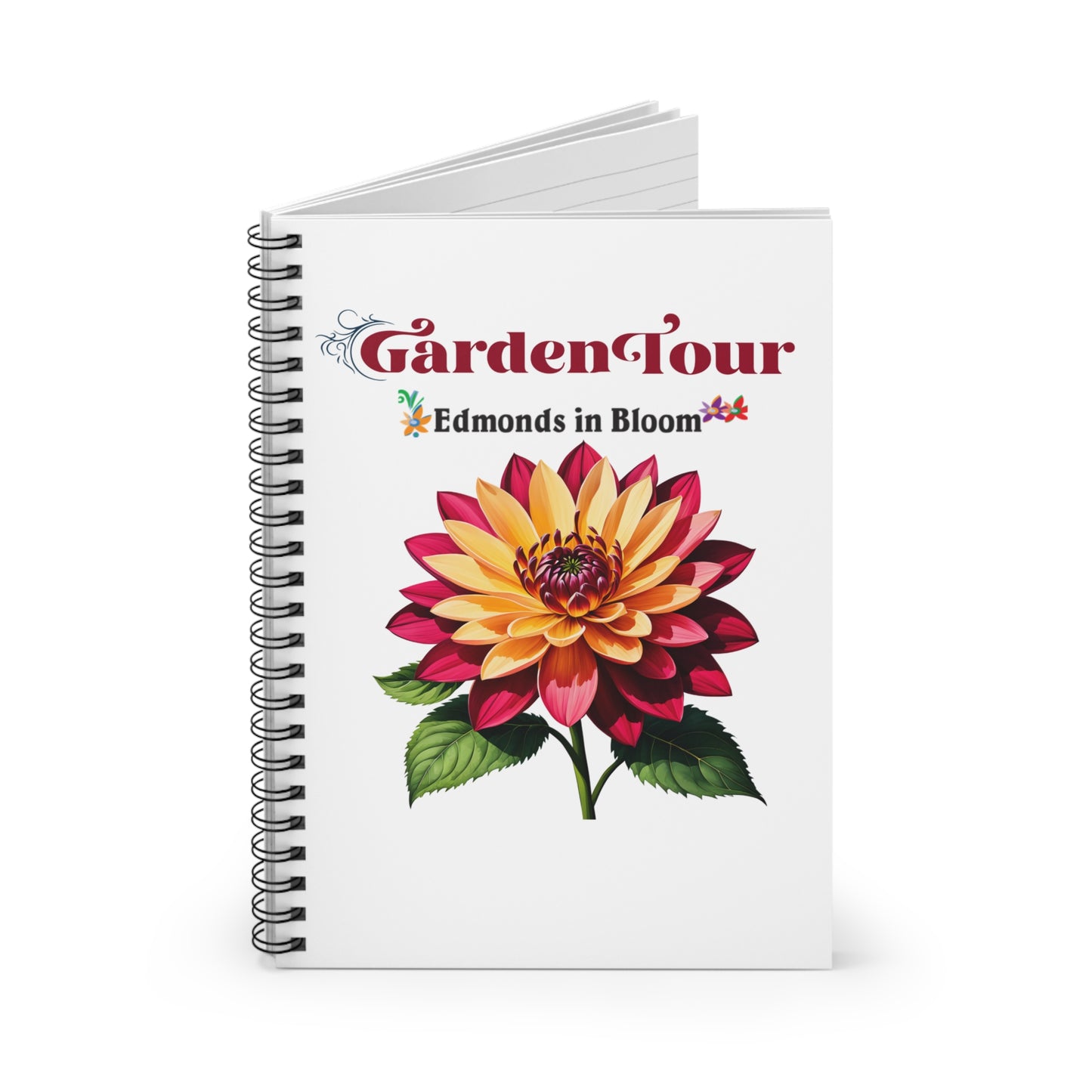 Edmonds in Bloom Garden Tour 2026 Spiral Notebook - Ruled Line (White)