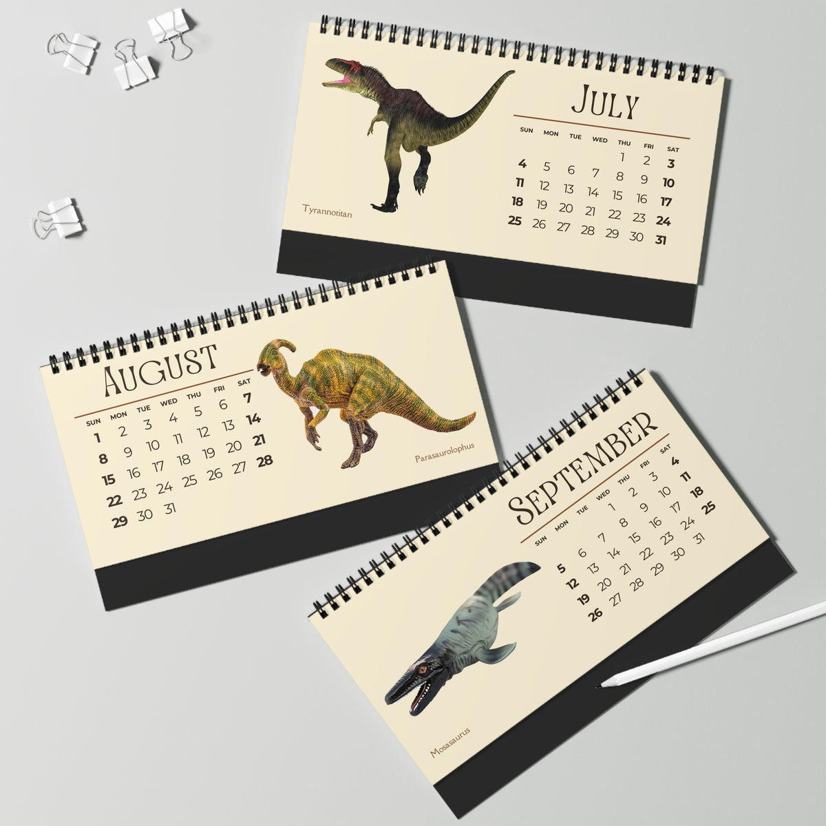 Dominating Dinosaurs of 2027 Desktop Calendar