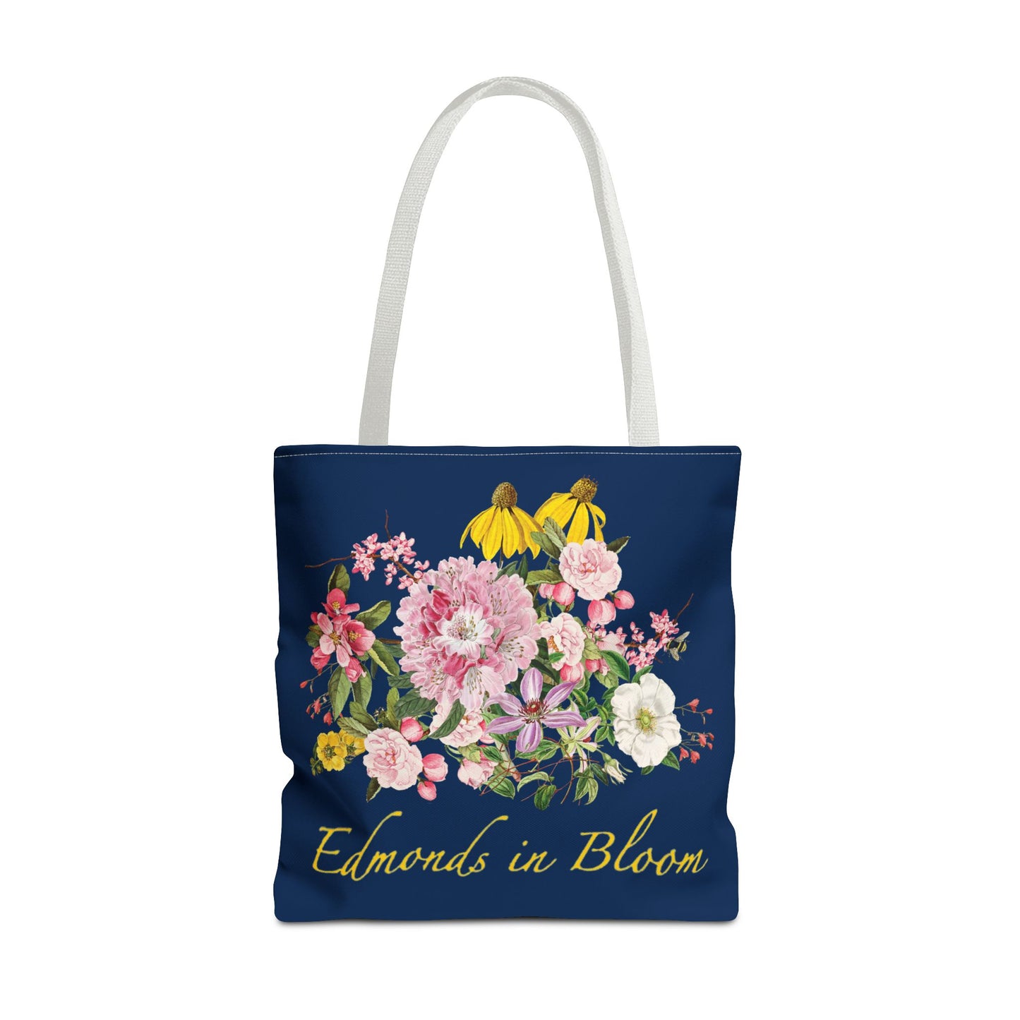 Edmonds in Bloom Tote Bag (Midnight Blue)