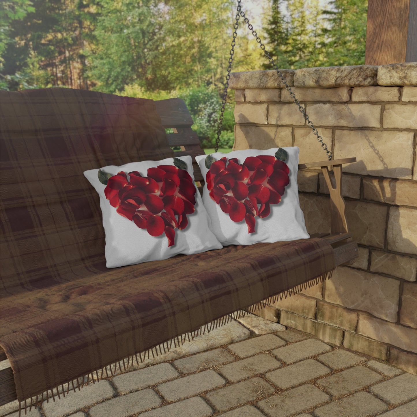 Horned Floral Heart Outdoor Pillows