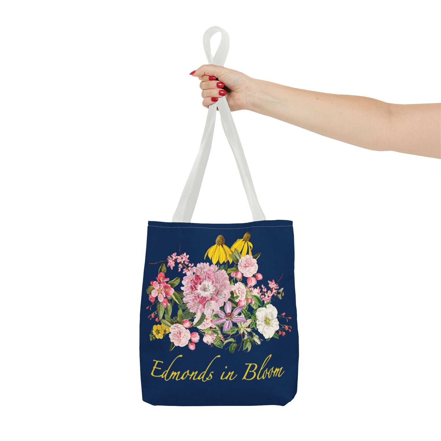 Edmonds in Bloom Tote Bag (Midnight Blue)