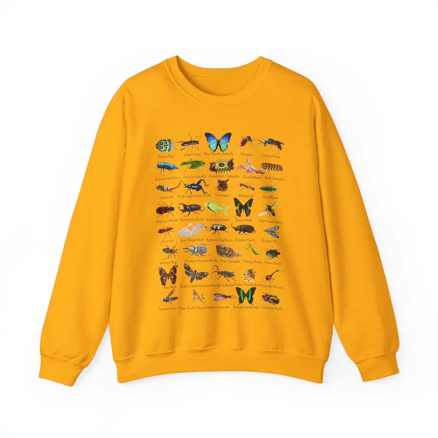 Impressive Insects with 40 Cool Bugs Crewneck Sweatshirt