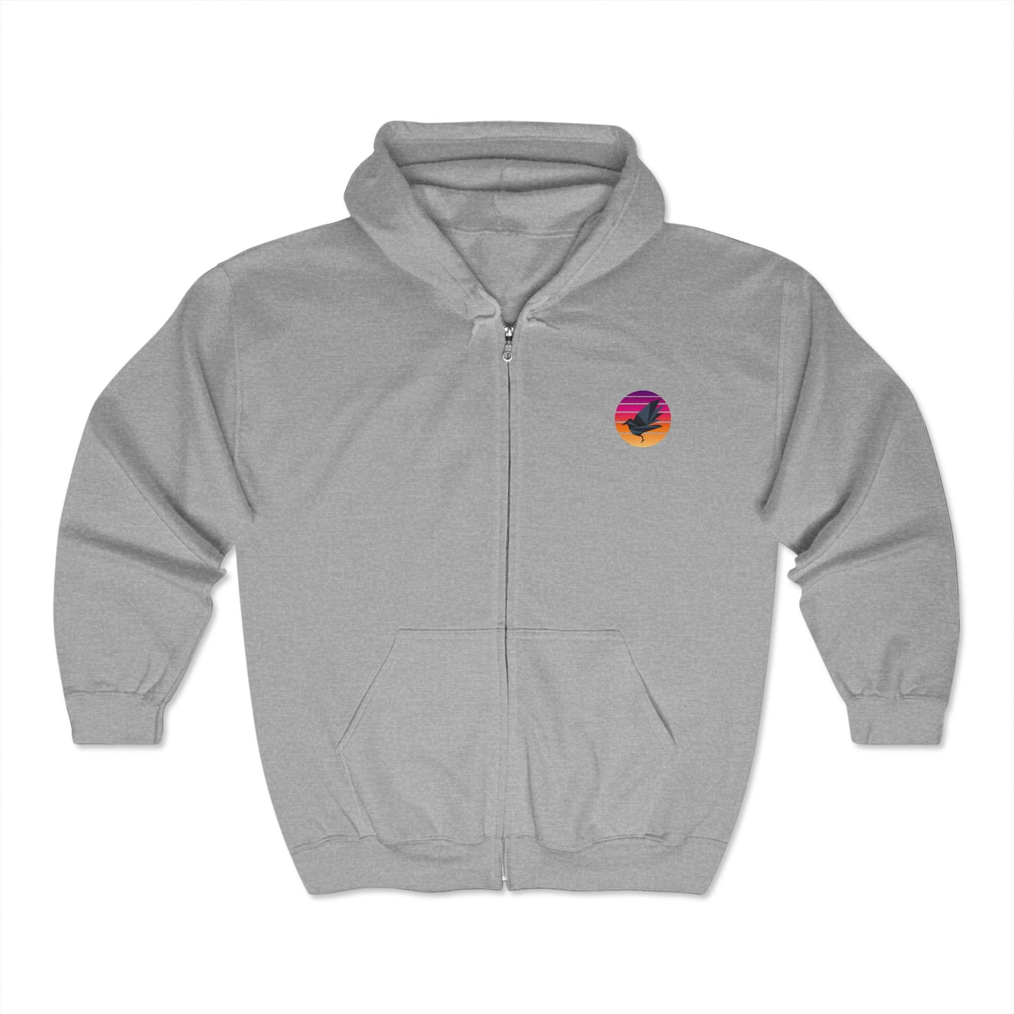 Sunset Crow Full Zip Hoodie