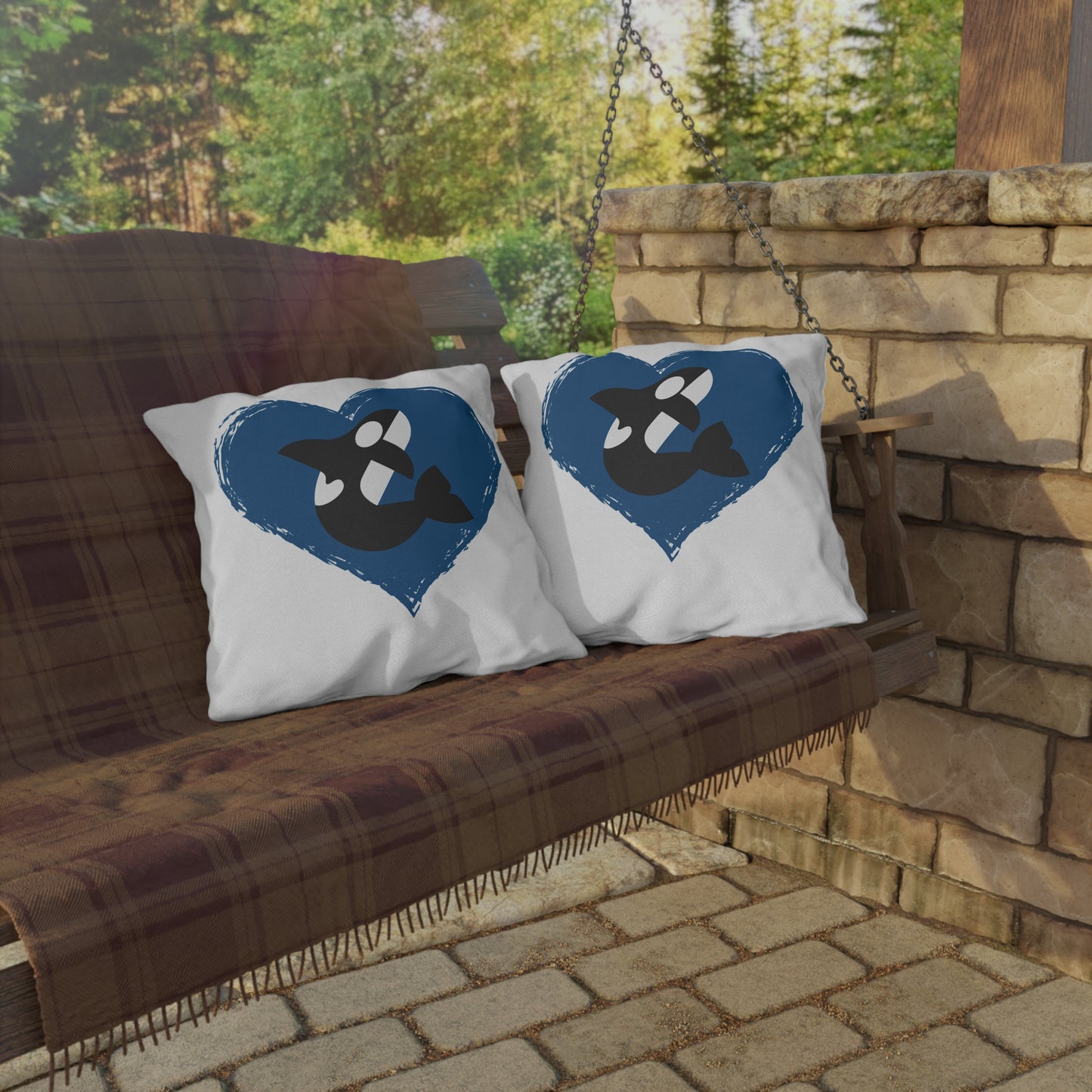 Orca Heart Outdoor Pillows