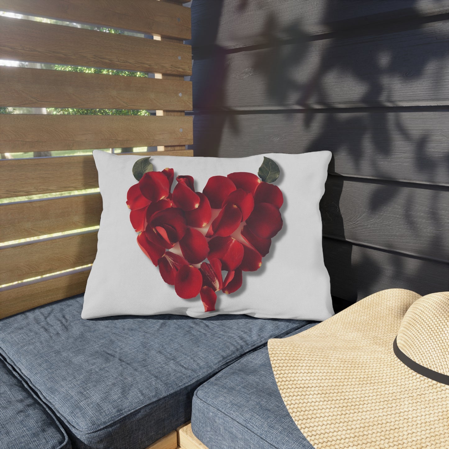 Horned Floral Heart Outdoor Pillows