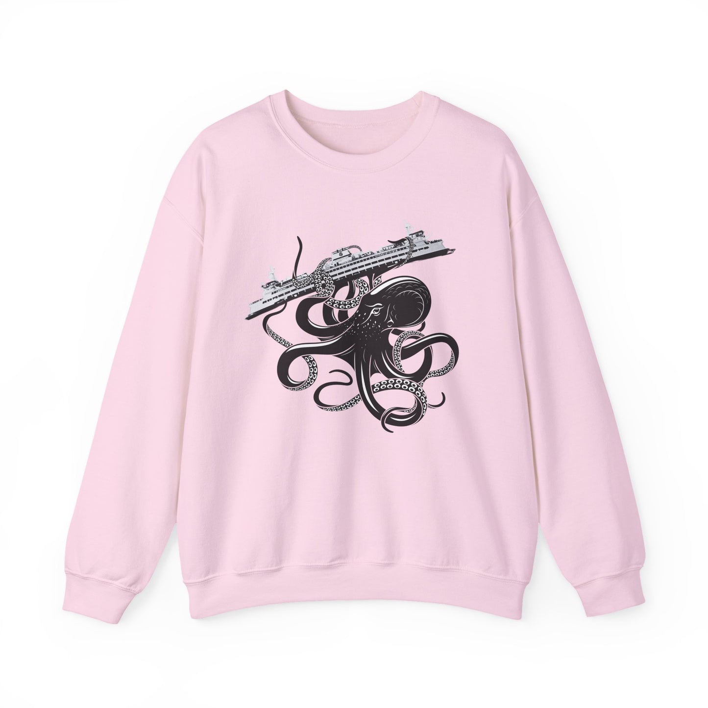 Octopus Attacks Ferry Unisex Heavy Blend™ Crewneck Sweatshirt
