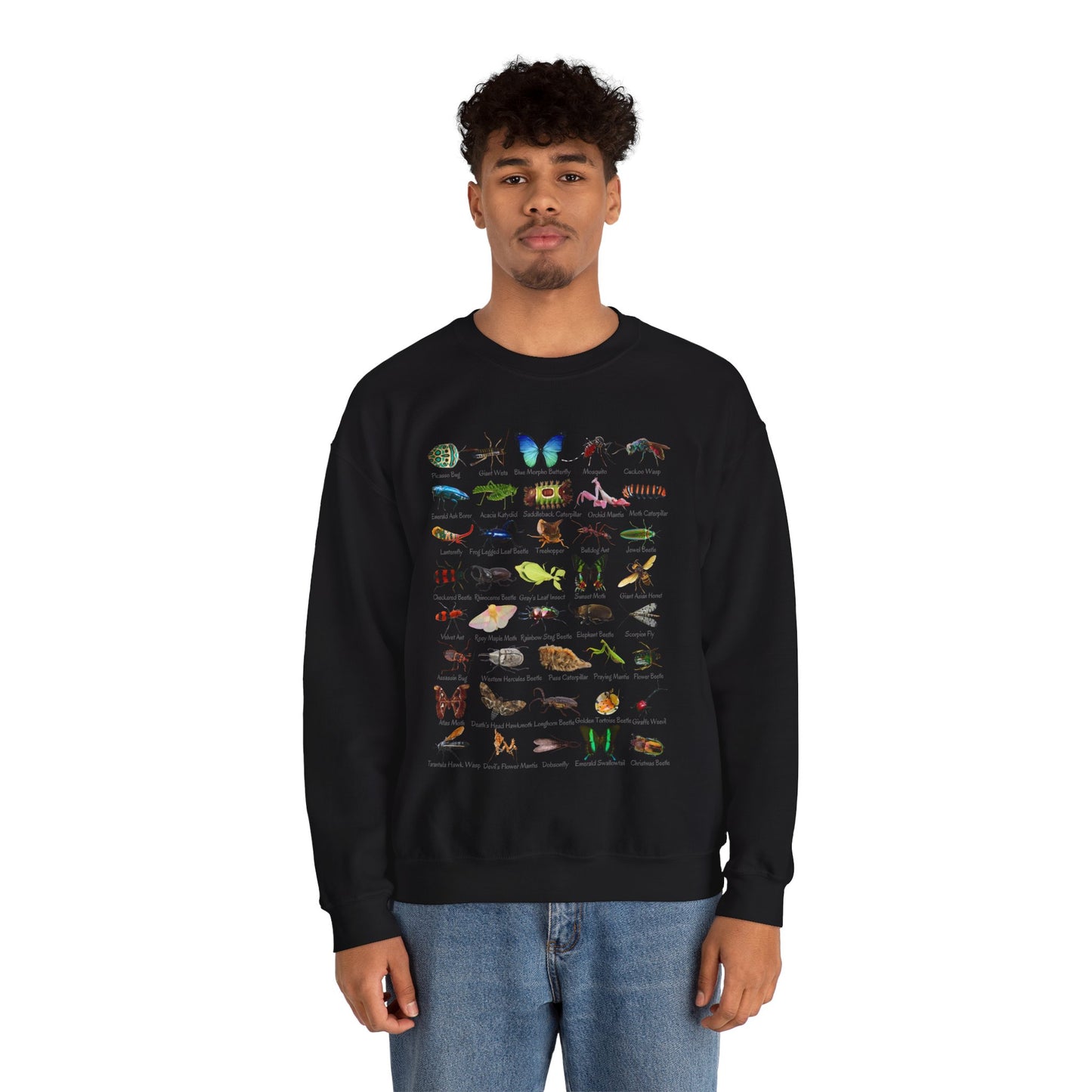 Impressive Insects with 40 Cool Bugs Crewneck Sweatshirt